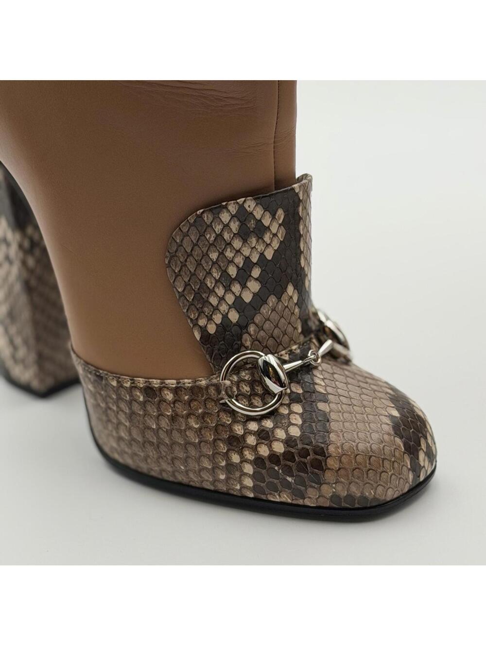 Gucci Python & Leather Ankle Boots – Size 37 - Picture 8 of 8